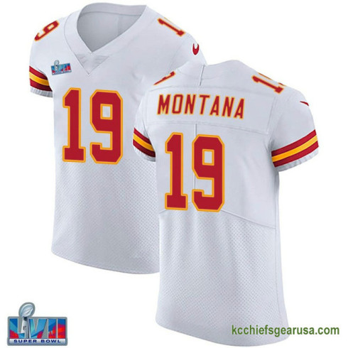 Mens Kansas City Chiefs Joe Montana White Elite Vapor Untouchable Super Bowl Lvii Patch Kcc216 Jersey C2108
